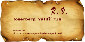 Rosenberg Valéria névjegykártya